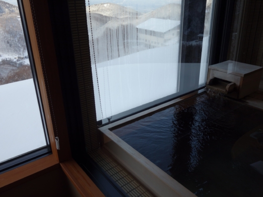 展望風呂から見える雪景色